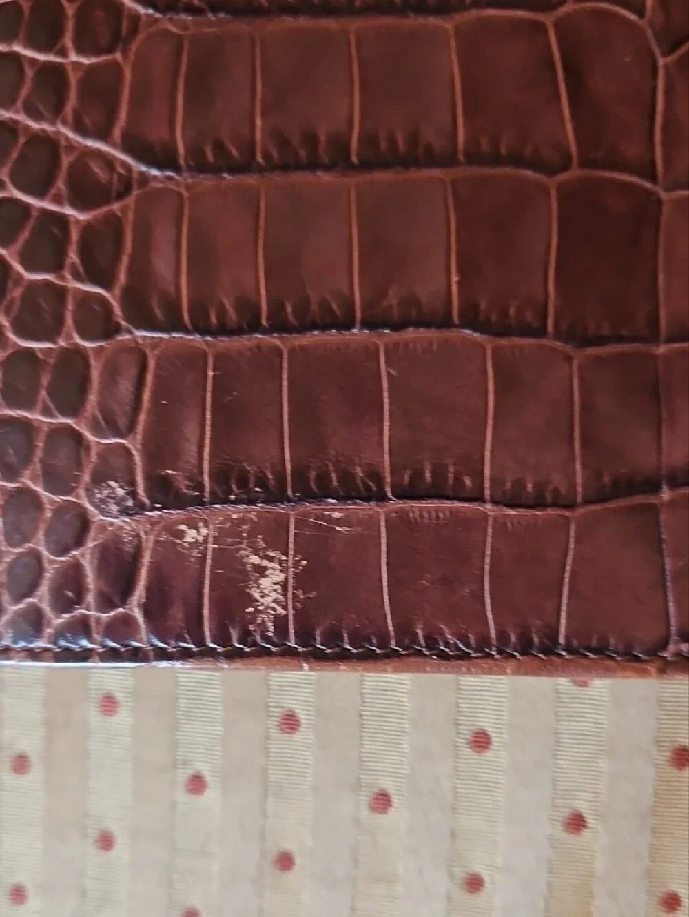 Marc Jacobs Croc-Embossed Brown Leather Chain Crossbody/ Clutch Bag